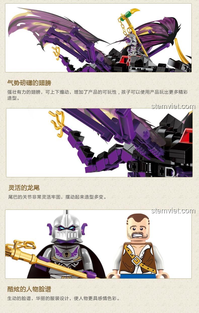 Ảnh review bộ xếp hình Enlighten1306 Rồng Hải Tặc do người dùng chụp, thể hiện độ chi tiết và chất lượng