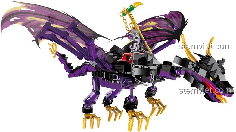 bộ lắp ghép Mô hình Rồng Tử Linh Enlighten 1306 với 2 minifigure Dika và Hibbert, vũ khí độc đáo