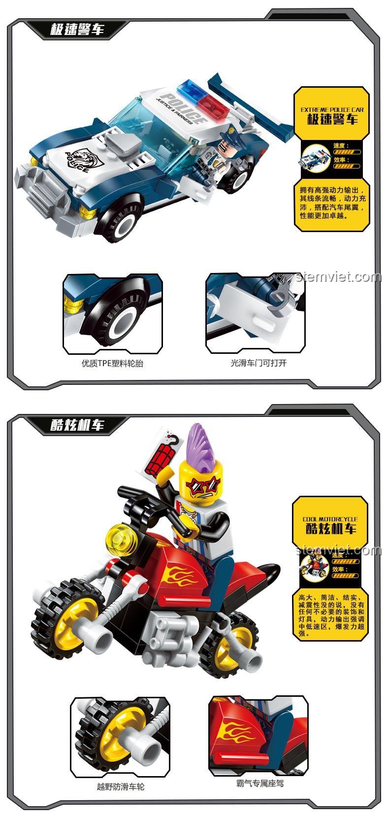 Chi tiết bộ lắp ghép cảnh sát Enlighten 1913: hệ thống đường ống khí và van điều khiển