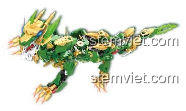 Bộ xếp hình F5A0001 với 2 dạng biến hình: Robot chiến đấu và Thần thú Thanh Long.