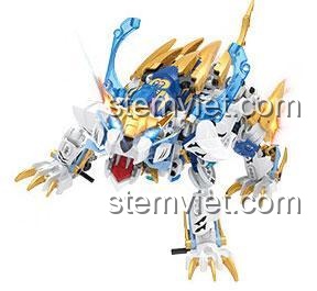 Hình ảnh thực tế hộp đồ chơi lắp ghép F5 A0002 Robot Bạch Hổ, món quà giá tốt cho bé trai.