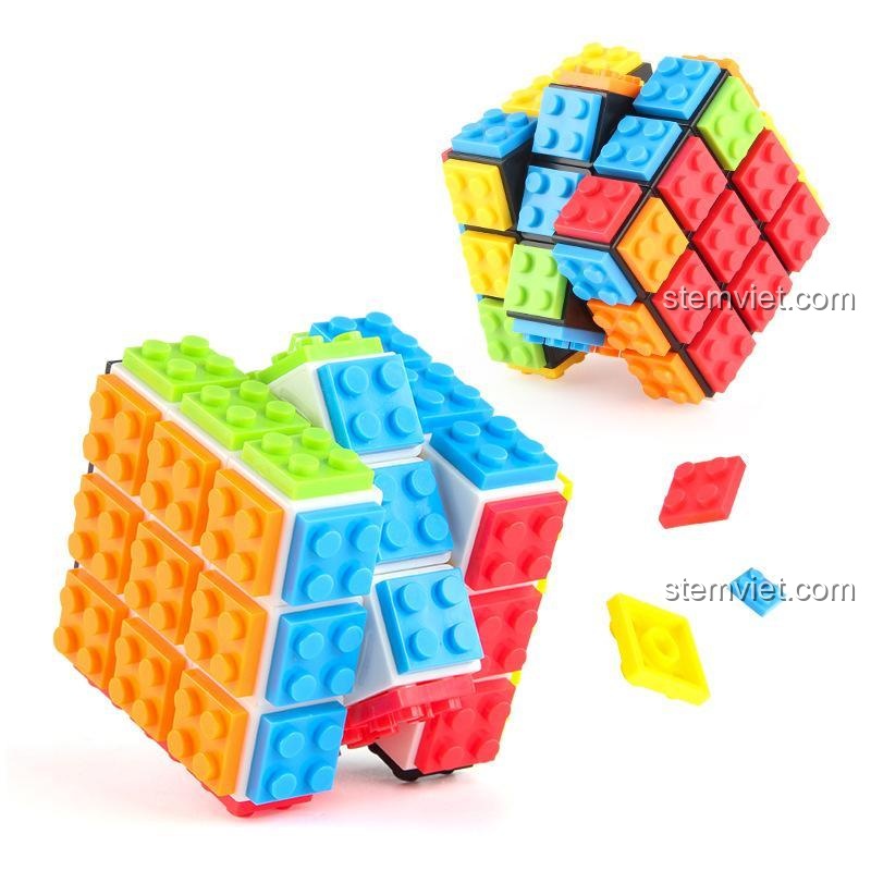 Cận cảnh Khối Rubik Lắp Ráp Fanxin FX7780 với các mảnh ghép nhiều màu sắc, một món đồ chơi giáo dục độc đáo.