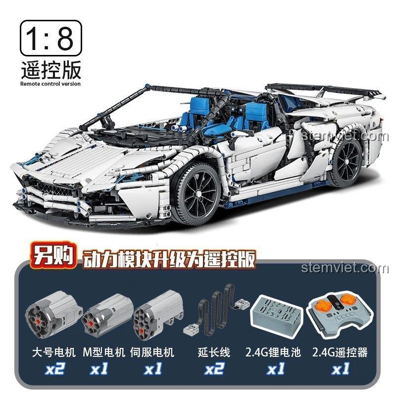 Hộp sản phẩm bộ lắp ráp Feifan F10002 Lamborghini Aventador SVJ Roadster, đồ chơi mô hình siêu xe 4038 mảnh ghép chất lượng cao.