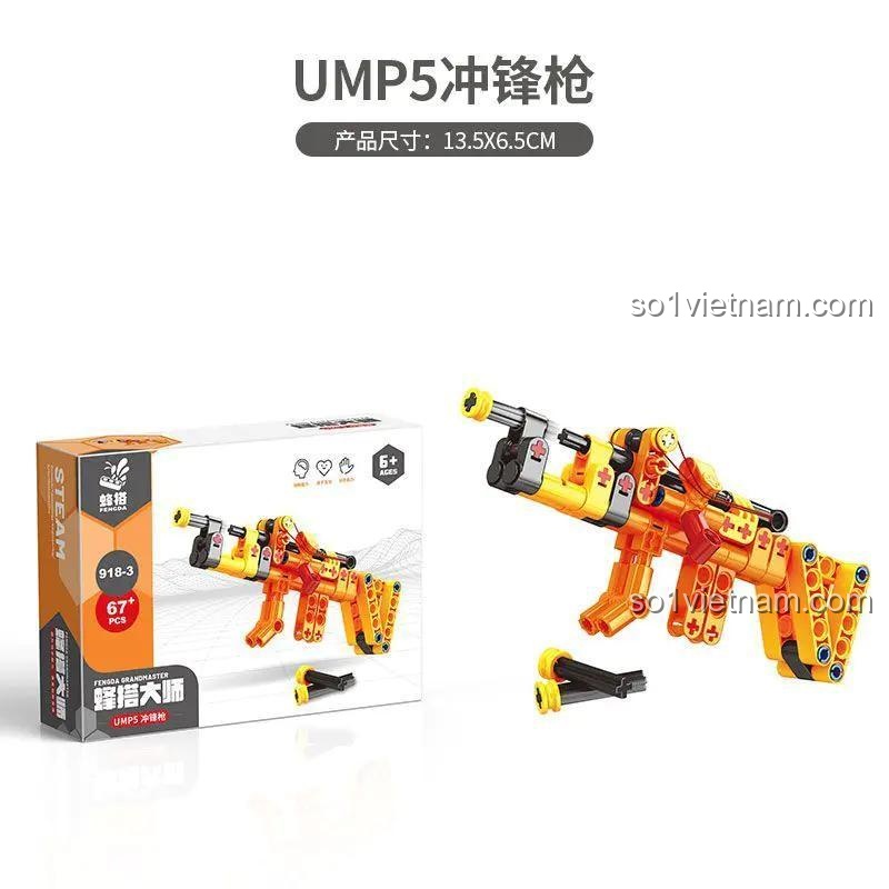 Hộp sản phẩm bộ đồ chơi súng UMP5 Fengda 918-3