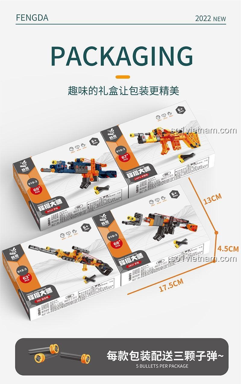 Mô hình súng UMP5 lắp ghép từ bộ đồ chơi Fengda 918-3
