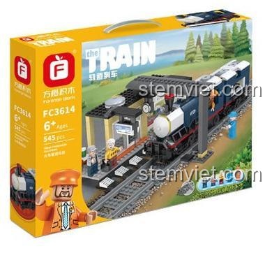 Hộp đồ chơi mô hình Tàu hỏa chở khách Forange Block FC3614, món quà sinh nhật ý nghĩa cho bé trai.