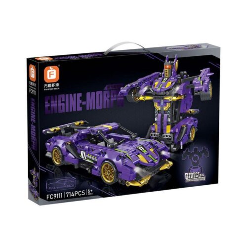 Hộp sản phẩm bộ lắp ráp Forange Block FC9111 Siêu xe biến hình Robot Engine Morph cho bé trai 6 tuổi giá rẻ.