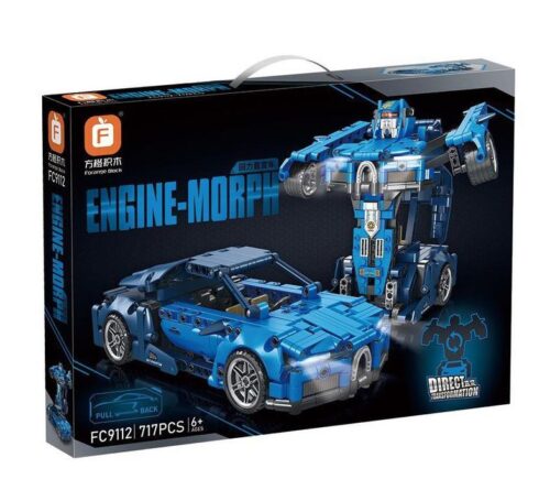 Hộp đồ chơi lắp ráp Forange Block FC9112 Siêu Xe Bugatti Biến Hình, món quà thông minh cho bé trai 6 tuổi.