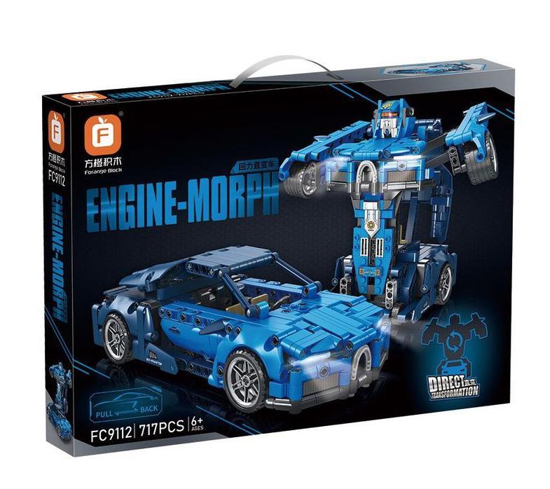 Hộp đồ chơi lắp ráp Forange Block FC9112 Siêu Xe Bugatti Biến Hình, món quà thông minh cho bé trai 6 tuổi.