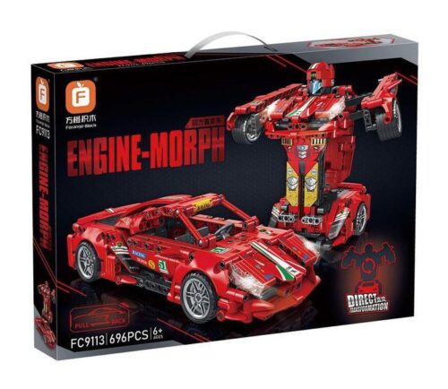 Hộp sản phẩm bộ lắp ráp Forange Block FC9113 Robot biến hình Engine Morph, món đồ chơi hấp dẫn cho bé trai 6 tuổi.