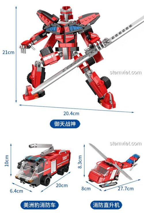 Kích thước Robot Biến Hình Forange FC1001