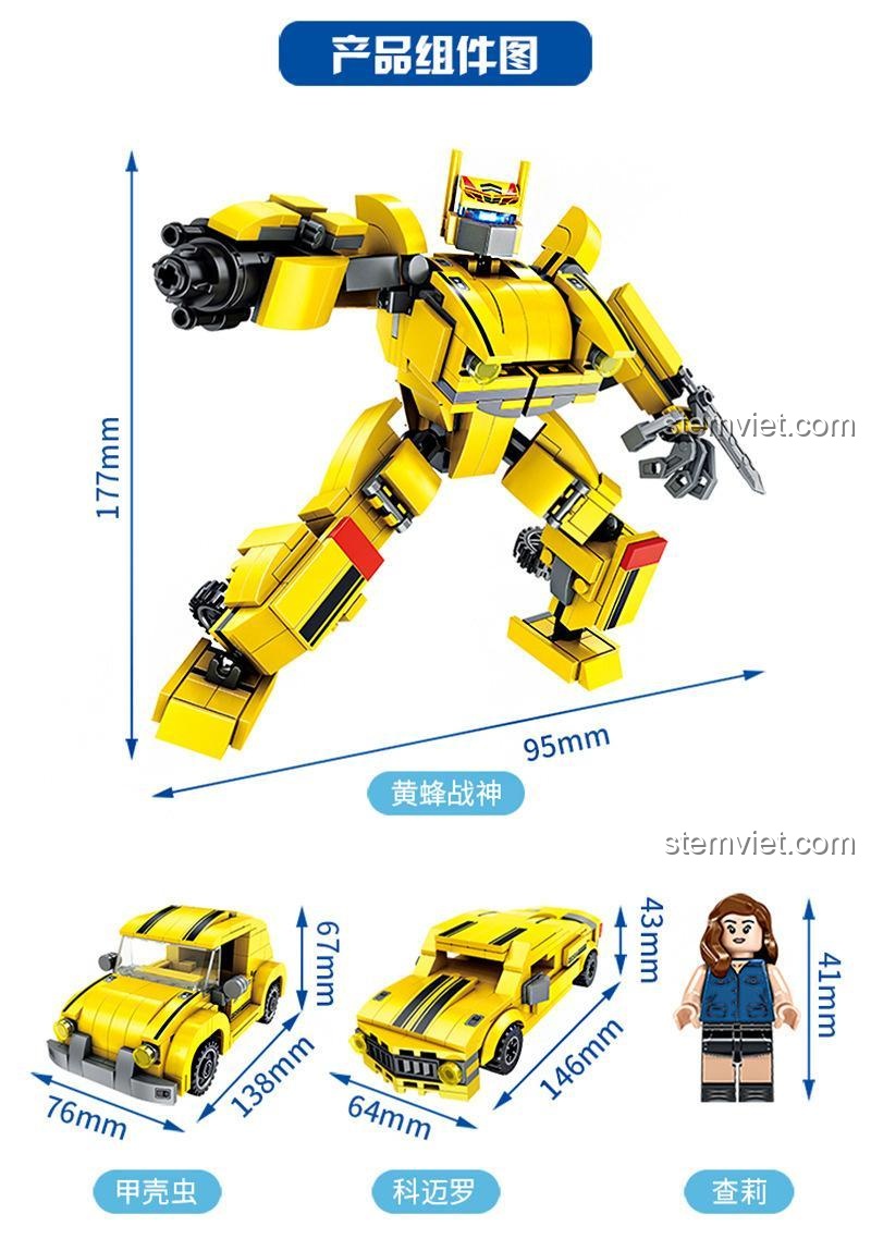 Kích thước mô hình Bumblebee và xe FC1003 Forange