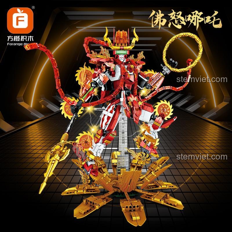 Poster quảng cáo bộ đồ chơi mô hình Forange FC1518 Phật Nộ Na Tra, một lựa chọn chất lượng cao cho bé trai.
