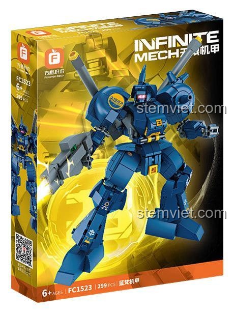 Hộp bộ đồ chơi Forange FC1523 Robot Vô Hạn: Mech Lam Phạn 299 mảnh, đồ chơi lắp ráp cho bé trai 6 tuổi.