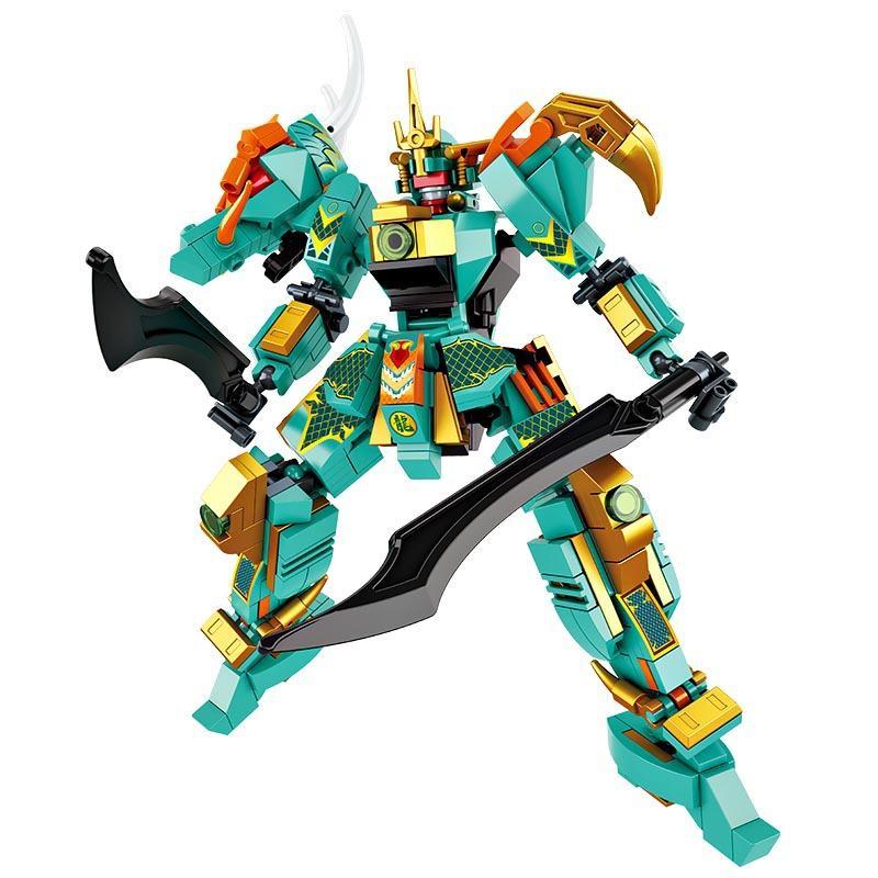 Bộ lắp ghép Linh Thú Cơ Giáp Thanh Long Forange FC1525, đồ chơi mô hình robot Thanh Long màu xanh dương vàng, phù hợp bé trai 6 tuổi, giá tốt.