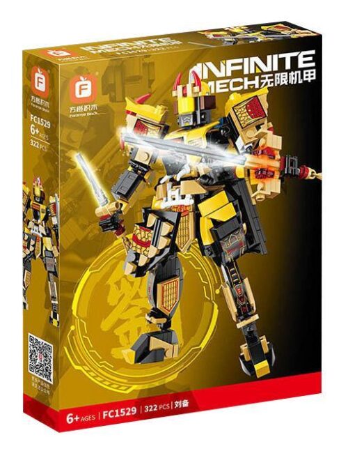 Hộp sản phẩm bộ lắp ráp Forange FC1529 Tam Quốc Cơ Giáp Lưu Bị 2.0, đồ chơi mô hình chất lượng cao cho bé trai 6 tuổi, giá tốt