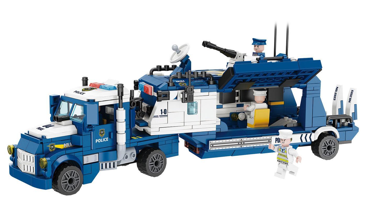 Mô hình xe tải chỉ huy cảnh sát Forange FC3323 lắp ráp từ 1085 mảnh, đồ chơi cho bé trai 6 tuổi.