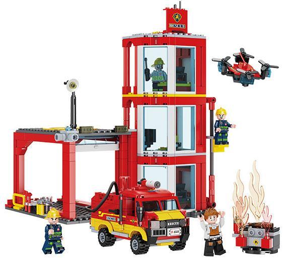 Bộ lắp ghép Trạm Cứu Hỏa Forange FC3325 Hành Động Anh Hùng, có xe cứu hỏa và trực thăng, nhiều minifigure, phù hợp bé trai 6 tuổi, giá tốt.