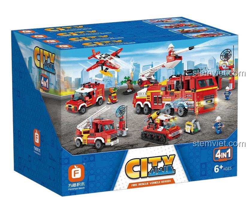 Hộp đồ chơi mô hình xe cứu hỏa Forange 3326, món quà ý nghĩa cho bé trai.