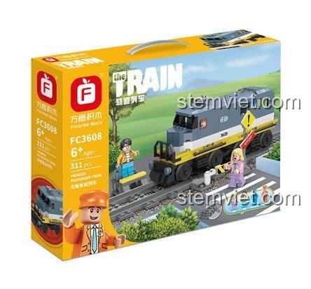 Hộp đồ chơi mô hình Tàu Hỏa Chở Khách Forange FC3608, bộ xếp hình 311 mảnh cho bé gái 6 tuổi, giá tiết kiệm