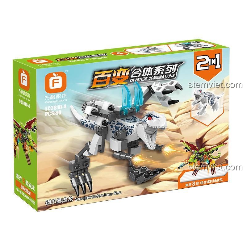 Hộp bộ lắp ráp Khủng long cơ khí FC 3810-4 Indominus Rex Móng vuốt thép, một lựa chọn tuyệt vời cho con trai 6 tuổi.