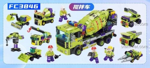 Bộ đồ chơi xây dựng Forange FC3846 lắp được 8 kiểu xe công trình khác nhau, phát triển tư duy cho bé trai 6 tuổi, siêu tiết kiệm.