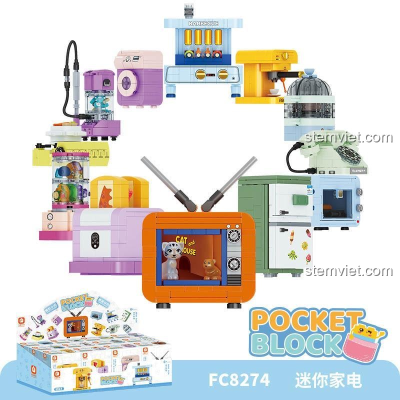 Bộ mô hình Forange FC8274 Gia Dụng Mini 12 Kiểu đã lắp ráp cùng hộp trưng bày, đồ chơi mô hình Forange FC8274 cho bé gái 6 tuổi, bộ lắp ghép Forange FC8274 chất lượng.
