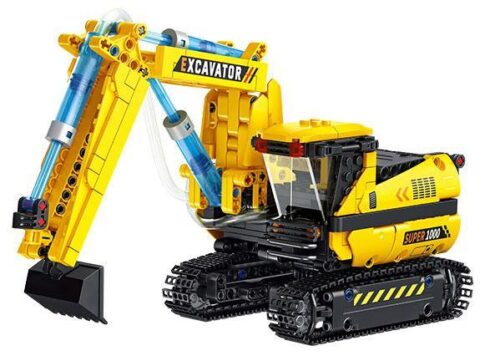 Bộ lắp ghép Máy xúc thủy lực Forange FC9220 với 554 chi tiết, đồ chơi sáng tạo cho con trai 6 tuổi.