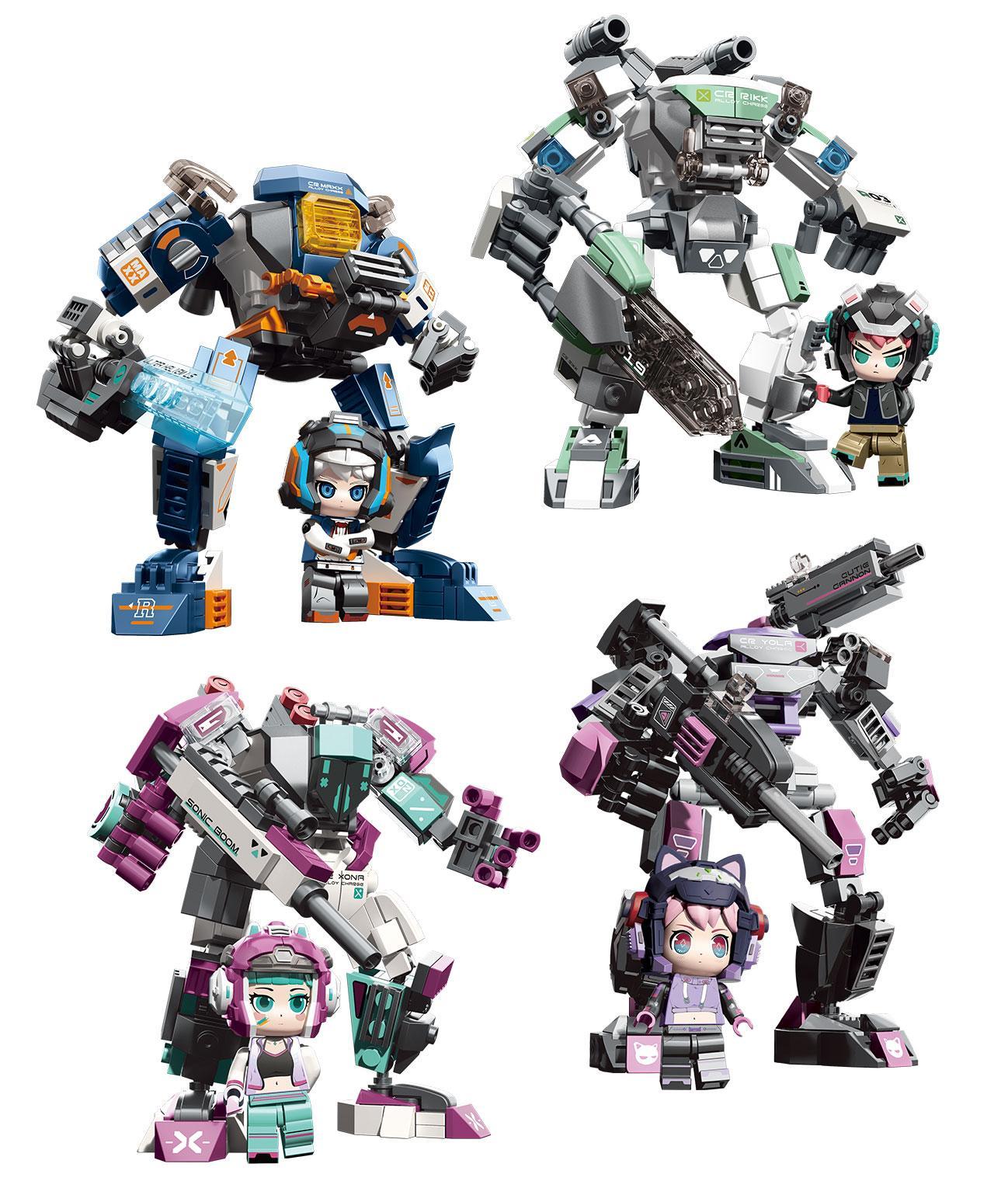 Bộ lắp ghép FUNIFY W9030 Robot chiến đấu AI, bộ 4 mô hình mecha AI vũ trụ thiếu niên độc đáo, phù hợp bé trai 8 tuổi, giá tốt.