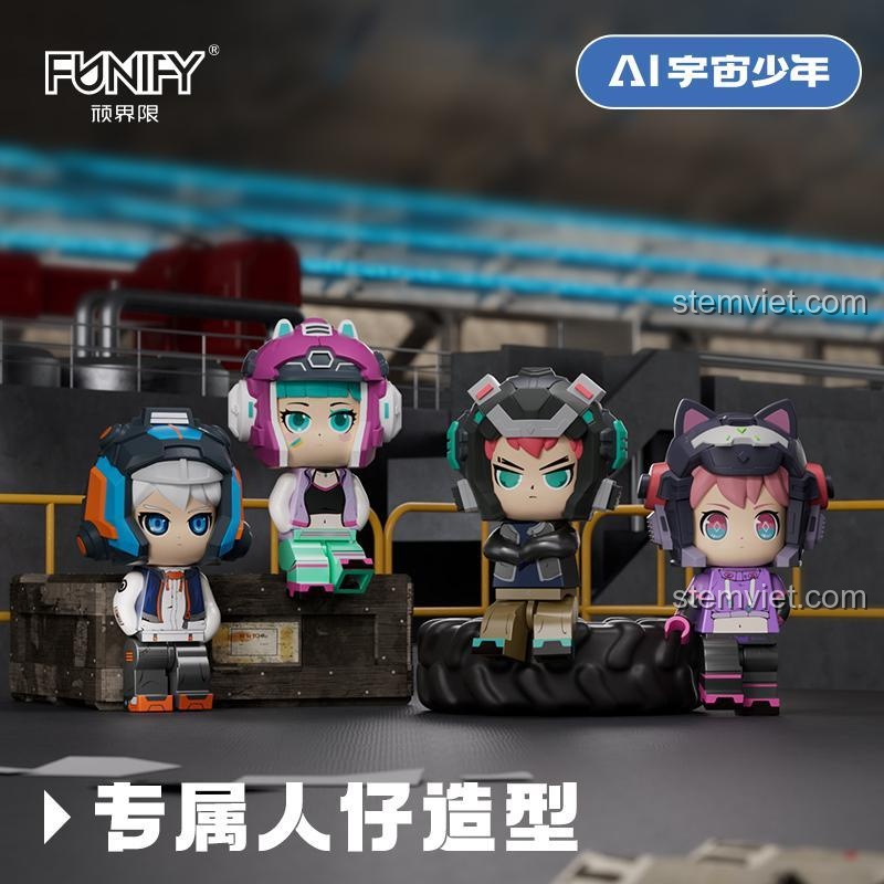 Bộ khối lắp ghép FUNIFY W9030, các minifigure AI vũ trụ thiếu niên độc quyền, chi tiết tinh xảo, bổ sung cho bộ robot.