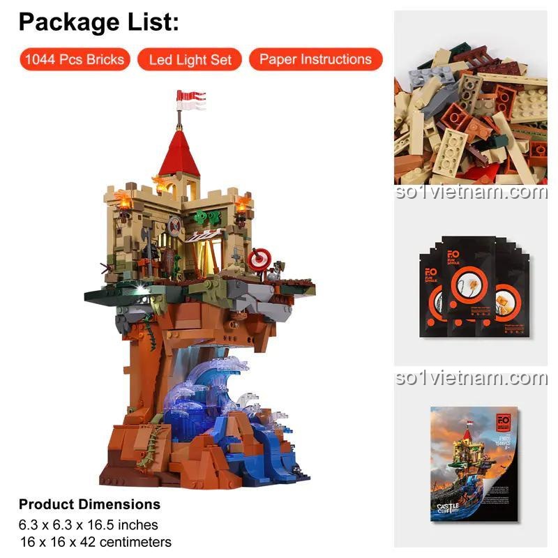 Hướng dẫn lắp ráp Lâu đài trên vách đá FunWhole F9005
