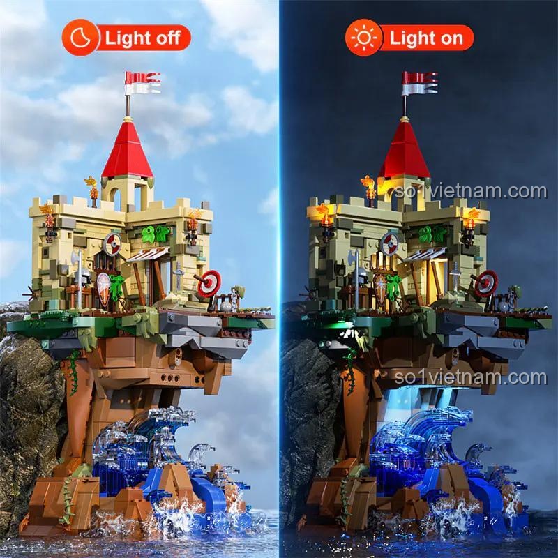 Lắp đặt đèn LED cho Lâu đài trên vách đá FunWhole F9005