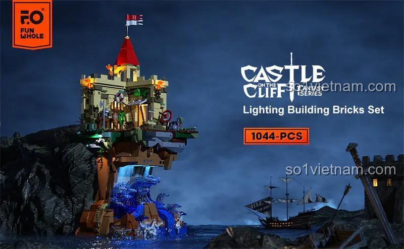 Lâu đài trên vách đá FunWhole F9005 bật đèn