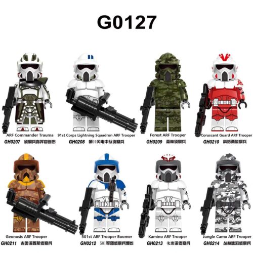 Bộ 8 Minifigure Star Wars G0127 G Brand chất lượng cao, đồ chơi lắp ráp lính Clone Star Wars cho bé trai 6 tuổi, giá tốt.