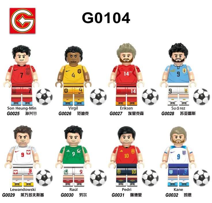 Bộ đồ chơi Minifigure Cầu Thủ Bóng Đá G-Brick C0104, bộ lắp ghép 8 cầu thủ chi tiết cho bé trai 6 tuổi, giá tốt.