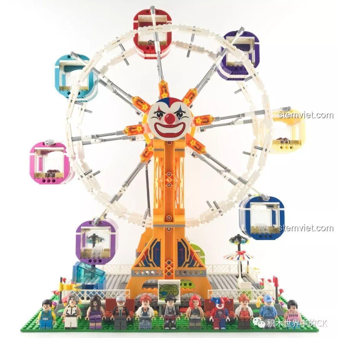 Gắn các cabin đầy màu sắc lên vòng quay khổng lồ của mô hình Winner 7036.