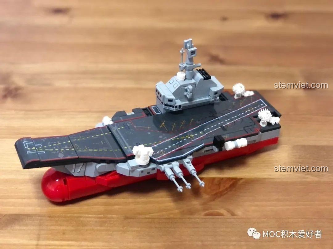 Gắn đài chỉ huy lên boong chính của mô hình Tàu sân bay Sơn Đông SEMBO 202074.