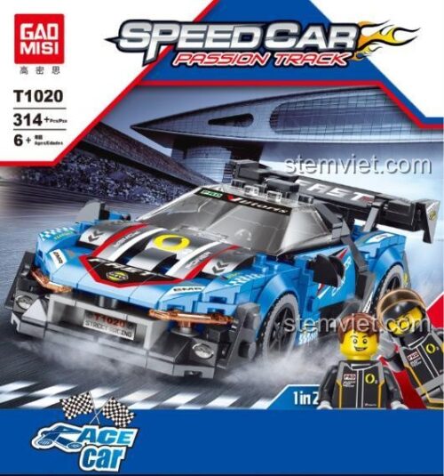 Mô hình xe đua McLaren Senna GAOMISI T1020, bộ lắp ghép siêu xe thể thao 314 chi tiết, đồ chơi giáo dục cho bé trai 6 tuổi.