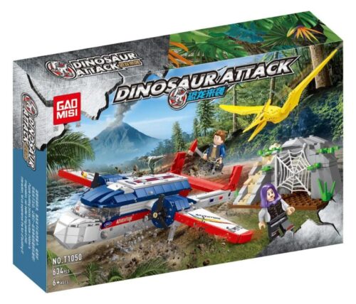 bộ lắp ráp Máy bay thám hiểm khủng long GAOMISI T1050 cho bé trai 6 tuổi. Mô hình gồm máy bay, thằn lằn bay và 2 minifigures.