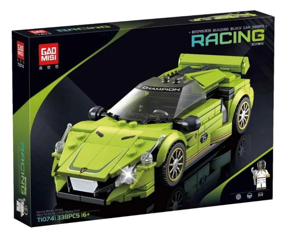Hộp sản phẩm bộ lắp ráp Siêu xe Lamborghini xanh lá GAOMISI T1074, đồ chơi mô hình giá rẻ cho bé trai 6 tuổi.