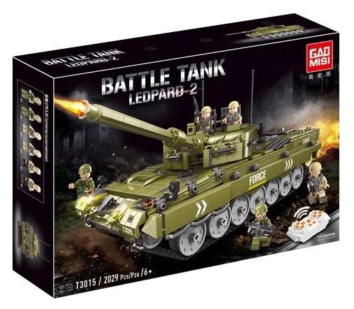 Hộp đồ chơi lắp ráp xe tăng Leopard 2 GAOMISI T3015 cho bé trai 6 tuổi, mô hình điều khiển từ xa giá rẻ.