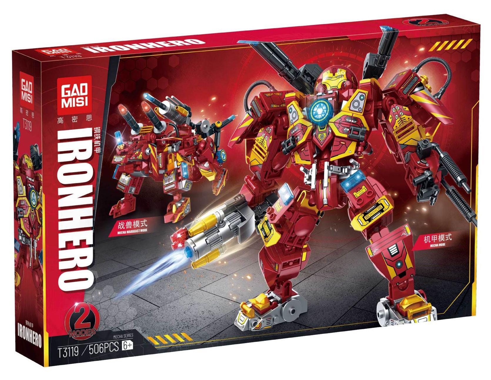 Hộp bộ lắp ráp Robot Ironhero GAOMISI T3119, đồ chơi mô hình Giáp Chống Hulk cho bé trai 6 tuổi giá rẻ.