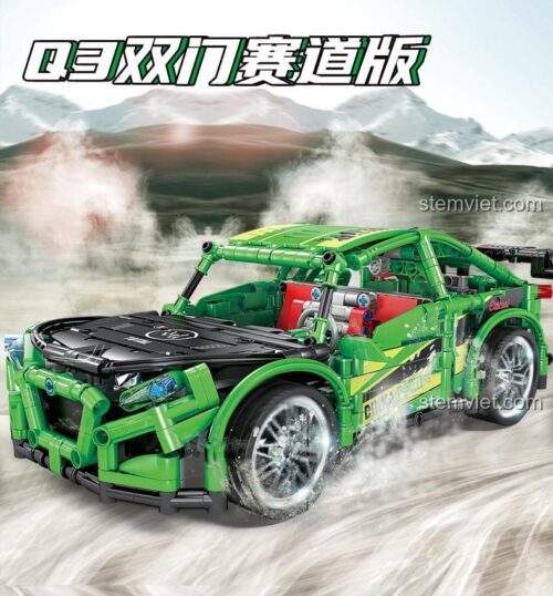 Bộ lắp ráp GBL KY1047 Xe Đua Thể Thao Q3 màu xanh lá, mô hình xe đua tốc độ cao, đồ chơi kỹ thuật tinh xảo cho bé trai.