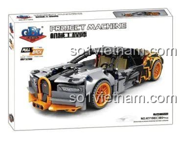 Hộp sản phẩm bộ lắp ghép Bugatti Chiron GBL KY1083, đồ chơi mô hình xe thể thao cho bé trai
