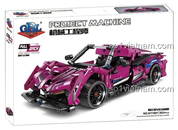 Ảnh vỏ hộp của bộ xếp hình GBL KY1091 Siêu xe VEN, thể hiện rõ hình ảnh sản phẩm và thương hiệu Project Machine.