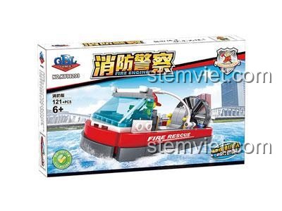 Hộp bộ lắp ráp Tàu Cứu Hỏa Chạy Bằng Sức Gió GBL 98203. Đồ chơi thông minh cho bé trai 6+, chất lượng cao.