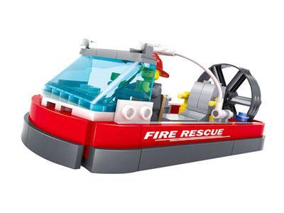 Mô hình lắp ghép Tàu Cứu Hỏa Đệm Khí GBL KY98203. Bộ đồ chơi xếp hình 121 mảnh cho bé trai 6 tuổi, giá rẻ.