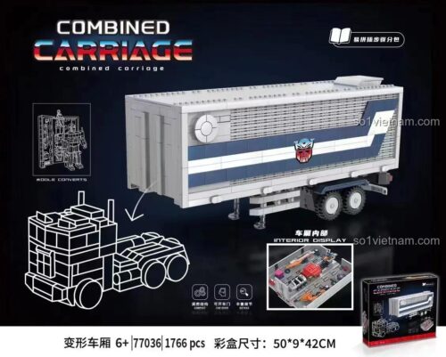 Hộp bộ lắp ghép Generic 77036 Xe Rơ-moóc Biến Hình Optimus Prime với 1766 chi tiết, đồ chơi mô hình Transformers cho bé trai 6 tuổi
