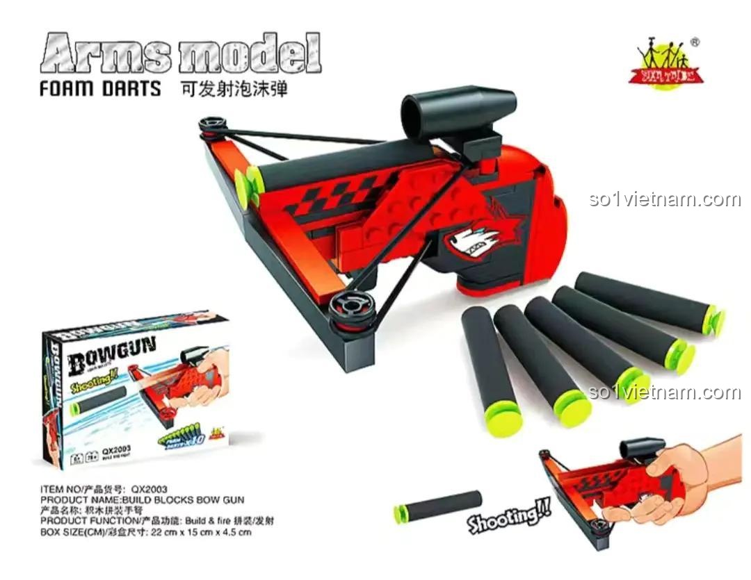 Hộp bộ lắp ghép Generic QX2002 Nỏ Lắp Ráp, đồ chơi bắn đạn xốp cho bé trai 6 tuổi, giá rẻ