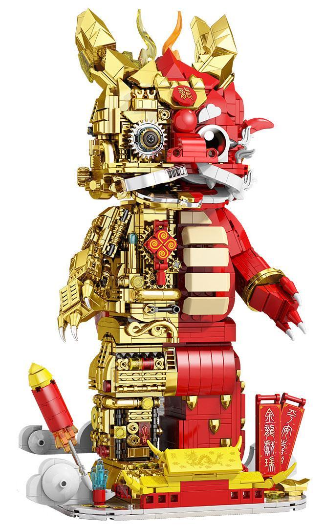 Mô hình Rồng Trung Hoa Bán Cơ Khí GISEGA G8903, thiết kế nửa máy móc độc đáo, phù hợp cho con trai trên 6 tuổi.